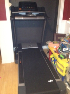 My treadmill hideaway.  Photo Copyright Nutrition Map 2012 